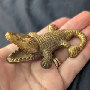 Gold Crocodile Reptile Decor
